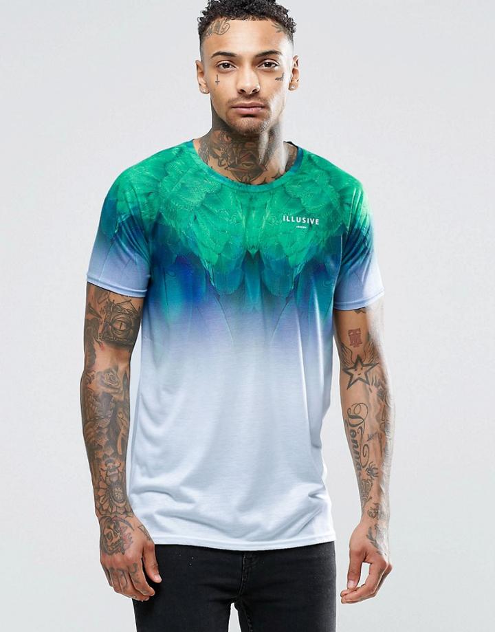 Illusive London T-shirt With Neck Print - White