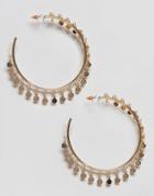 Asos Mini Disc Xl Hoop Earrings - Gold