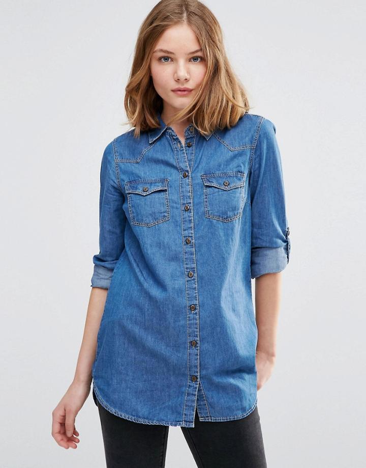 Jdy Denim Shirt - Light Blue