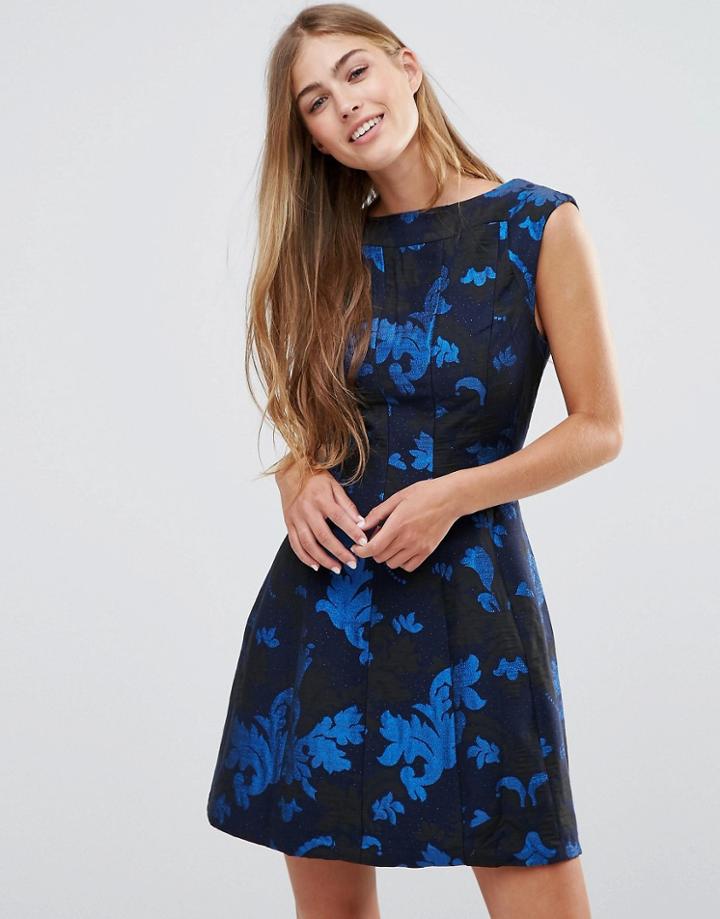 See U Soon Skater Dress In Jacquard - Blue