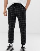 Sixth June Skinny Pants In Black Check - Black