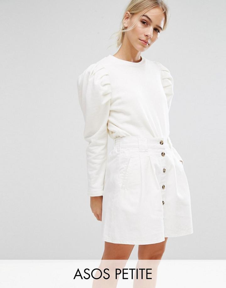 Asos Petite Sweat With Oversized Sleeve - Cream