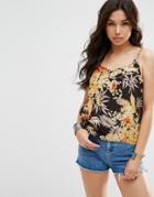 Asos Floral Cami Top With Scoop Back - Multi
