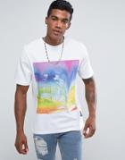 Jaded London T-shirt In White With Warped Print - White