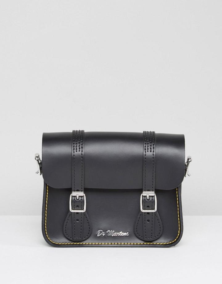 Dr Martens 7 Inch Black Leather Satchel - Black