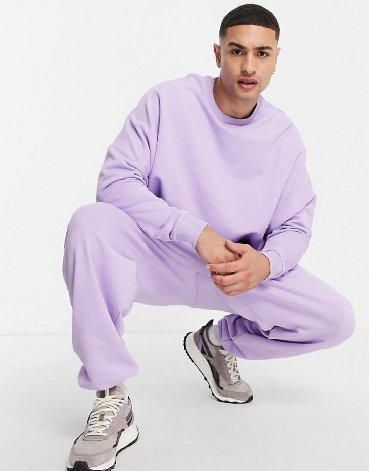 Asos Design Super Oversized Sweatpants In Lilac - Part Of A Set-purple