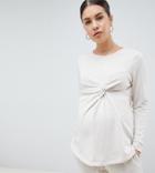 Asos Design Maternity Knot Front Sweat - Cream