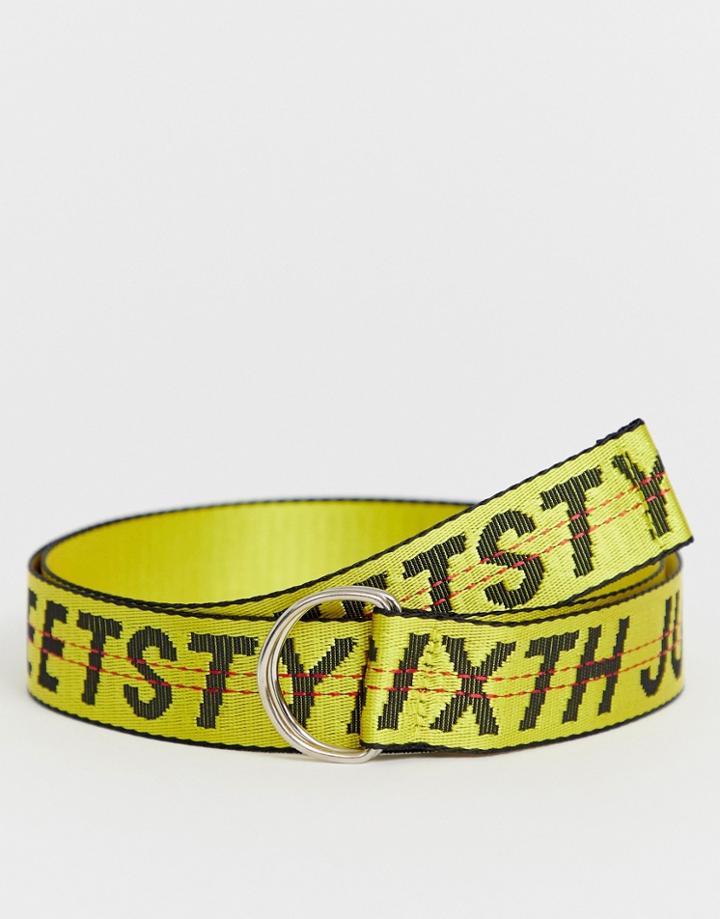 Sixth June Logo Long Belt In Yellow - Yellow