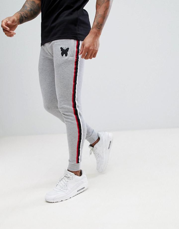 Good For Nothing Skinny Joggers In Gray With Taping - Gray
