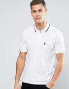 Luke 1977 Mead Core Pique Polo Tipped Small Logo In White - White