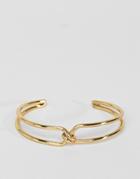 Asos Design Double Row Knot Cuff Bracelet - Gold