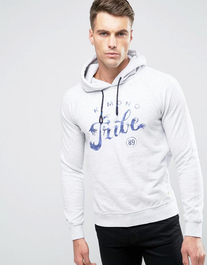 Scotch And Soda Printed Hoodie - Gray