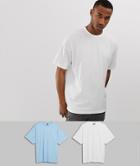 Asos Design Oversized T-shirt With Crew Neck 2 Pack Multipack Saving - Multi