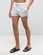 Asos Swim Shorts In Gray With Double Waistband In Super Short Length - Gray