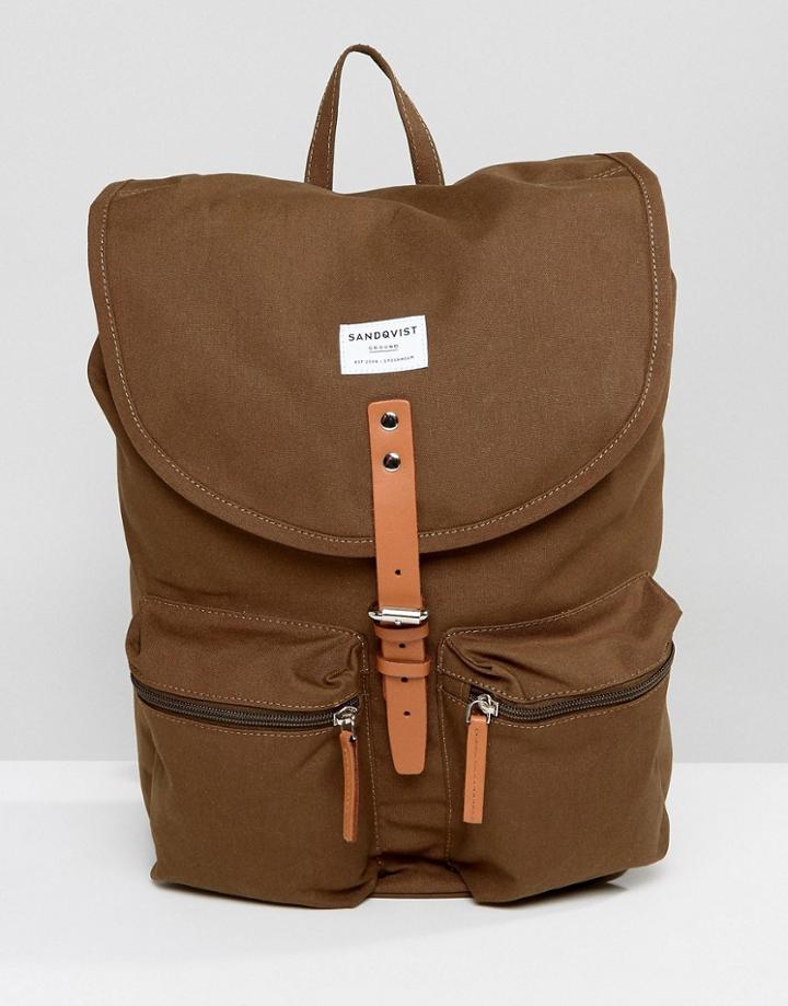 Sandqvist Roald Backpack In Green - Green