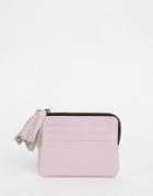 Asos Leather Coin Purse With Tassel - Pink