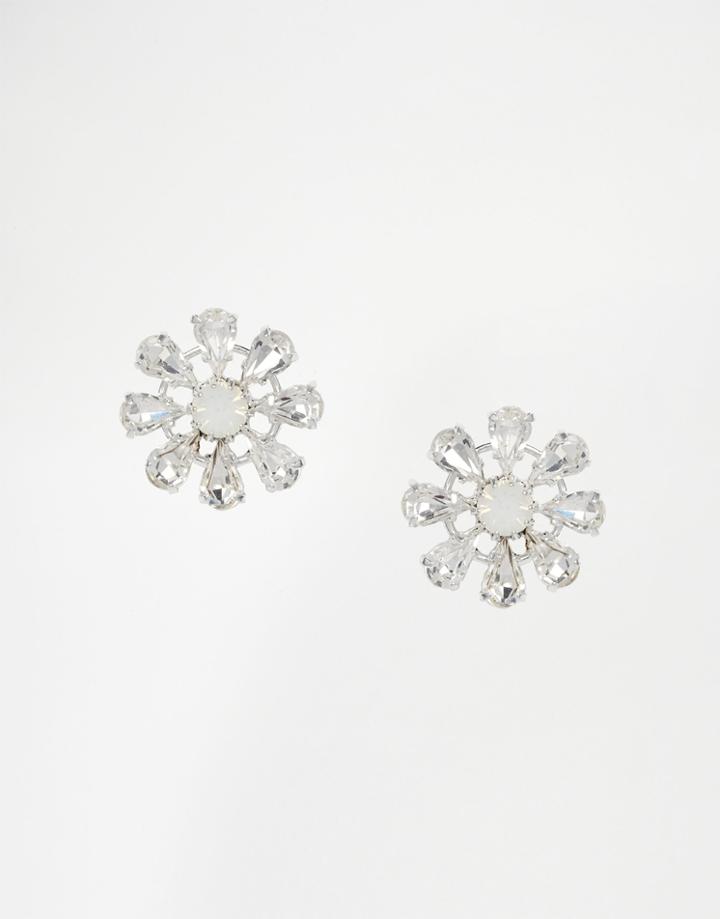 Krystal Swarovski Crystal Floral Stud Earrings