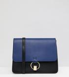 Warehouse Color Block Satchel Bag In Navy - Navy