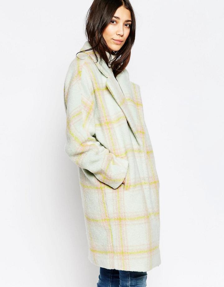 Yumi Oversized Check Coat - Multi