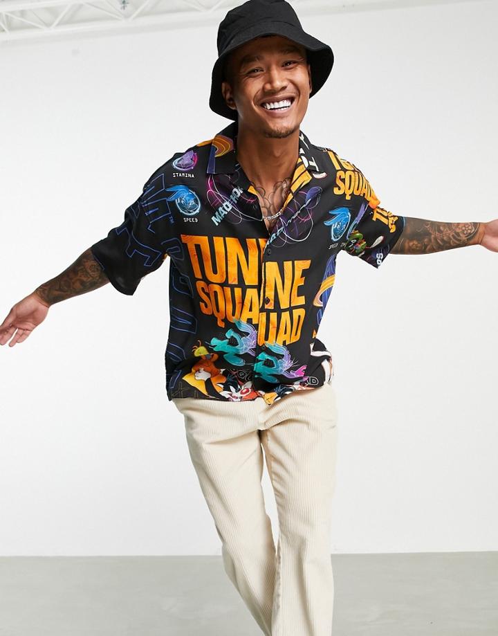 Pull & Bear Space Jam Shirt With Hops Print - Part Of A Set-black