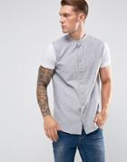 Siksilk Muscle Shirt In Gray With Jersey Sleeves - Gray