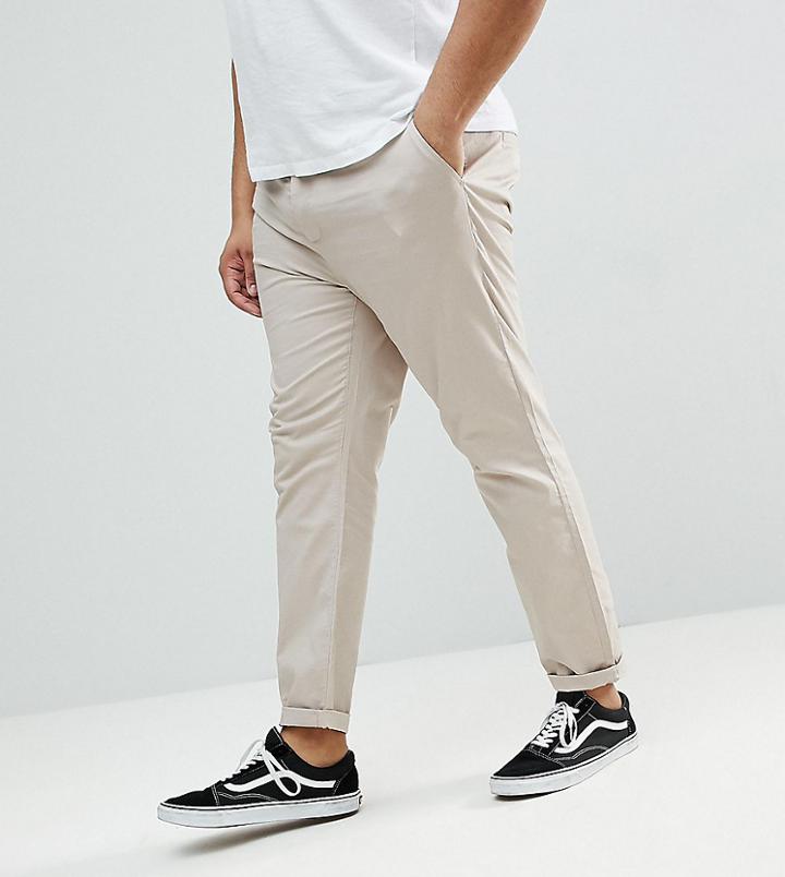 Asos Design Plus Slim Chinos In Beige - Beige