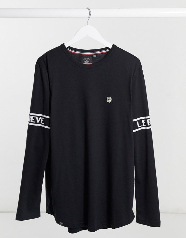 Le Breve Lounge Printed Long Sleeve T-shirt In Black