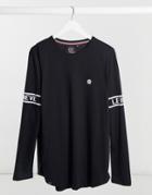 Le Breve Lounge Printed Long Sleeve T-shirt In Black