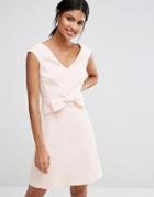 Coast Mayra Jaquard Mini Dress With Bow - Pink