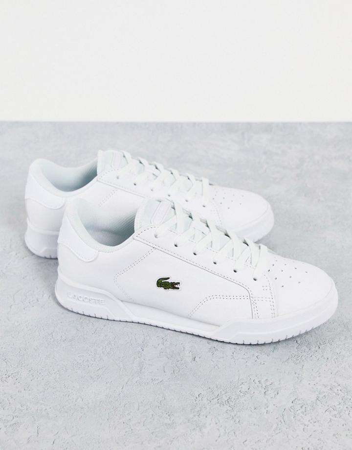 Lacoste Twin Serve 0721 Leather Lace Up Sneakers In White