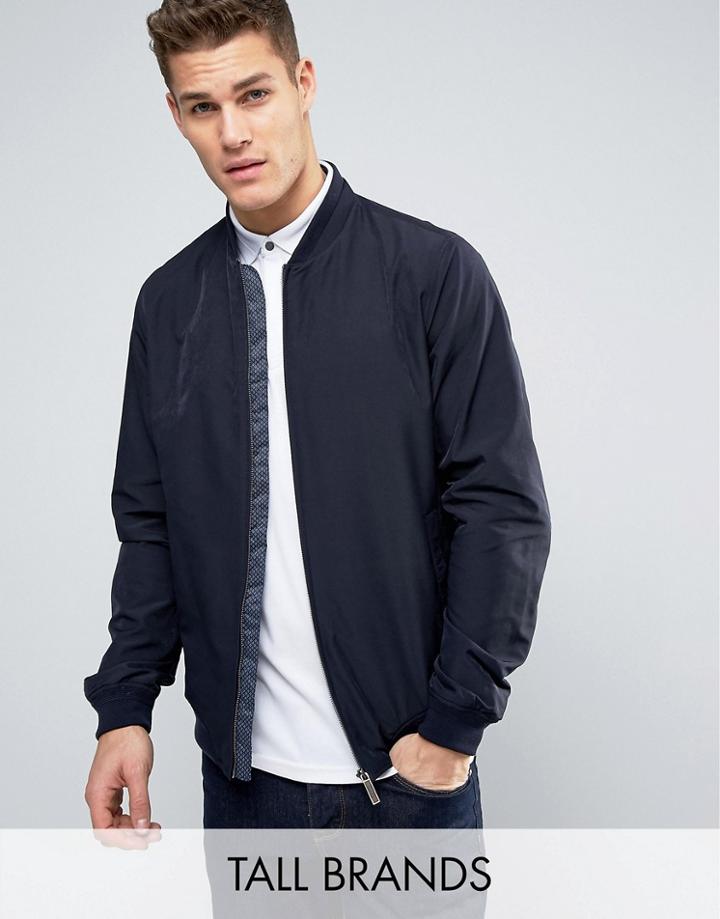 Ted Baker Tall Microfibre Bomber - Navy