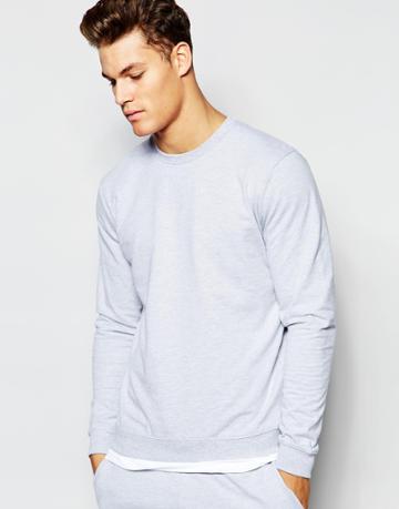 Bread & Boxers Crew Neck Sweatshirt In Regular Fit - Gray