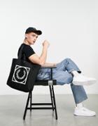 Fred Perry Graphic Print Tote Bag In Black