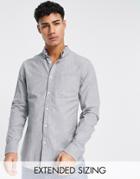 Asos Design Slim Fit Yarn Dyed Oxford Shirt In Charcoal-gray