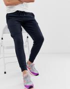 Asos Design Tapered Sweatpants In Navy - Navy