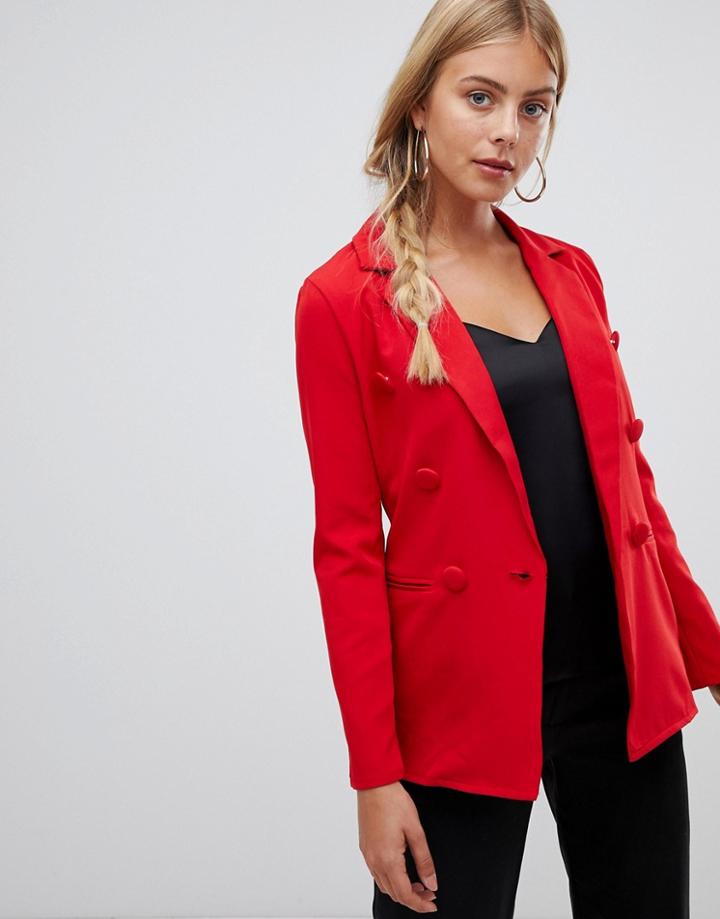 Parisian Double Breasted Blazer - Red