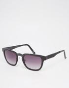 Asos Square Sunglasses In Black Sheet Metal With Perforations - Black