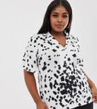 Pink Clove Short Sleeve Shirt In Smudge Polka Dot - Multi