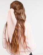 Asos Design Hair Scarf In Pink Plisse