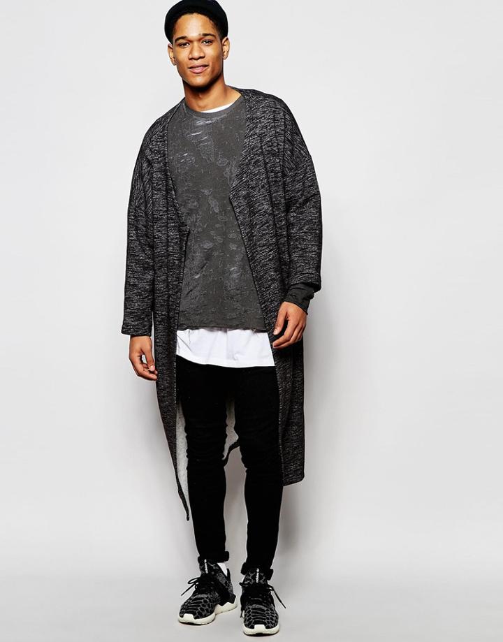 Kubban Long Kimono - Gray