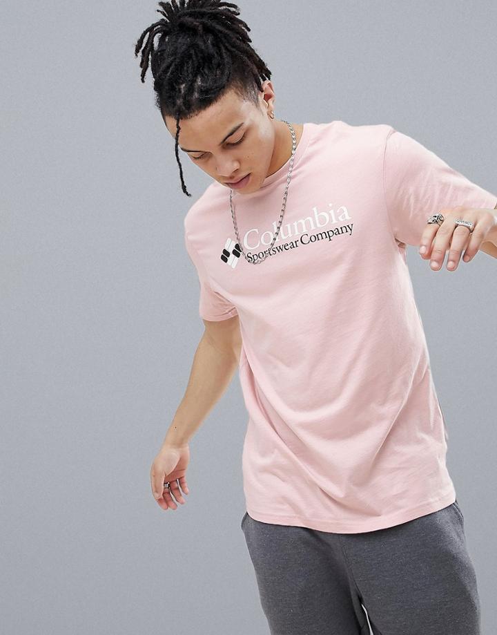 Columbia Logo T-shirt In Pink - Pink