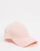 Asos Design Baseball Cap In Dusky Pink