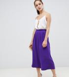 Asos Design Petite Tailored Large Pleat Culottes-purple