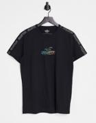 Hollister Perspective Ombre Logo Logo Taping T-shirt In Black