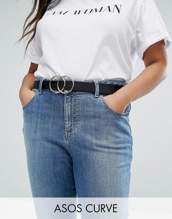 Asos Curve Double Circle Waist & Hip Belt - Black