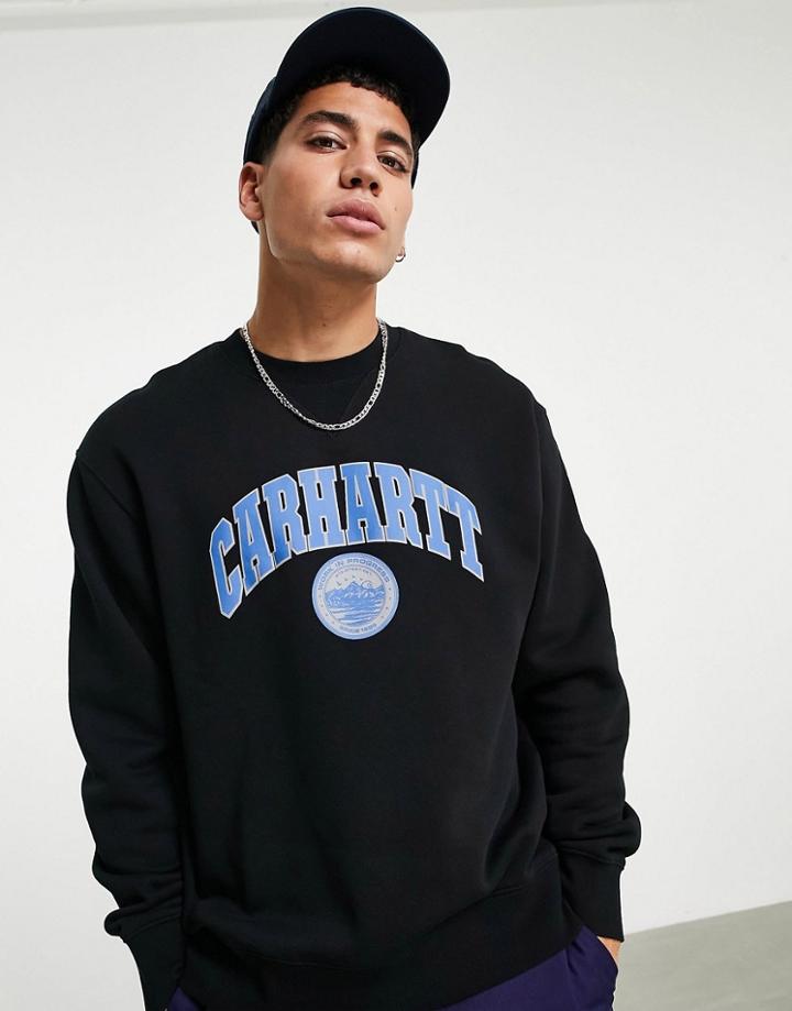 Carhartt Wip Berkeley Oversized Print Sweatshirt In Black