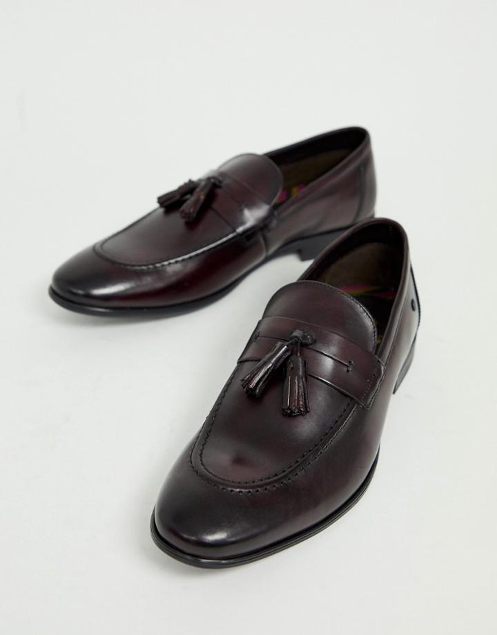 Base London Ritz Tassel Loafers In Bordo-red