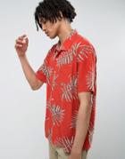Brixton Print Shirt In Relaxed Fit - Red