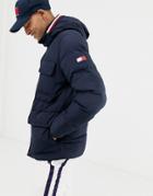 Tommy Hilfiger Down Hooded Puffer Jacket In Navy - Navy