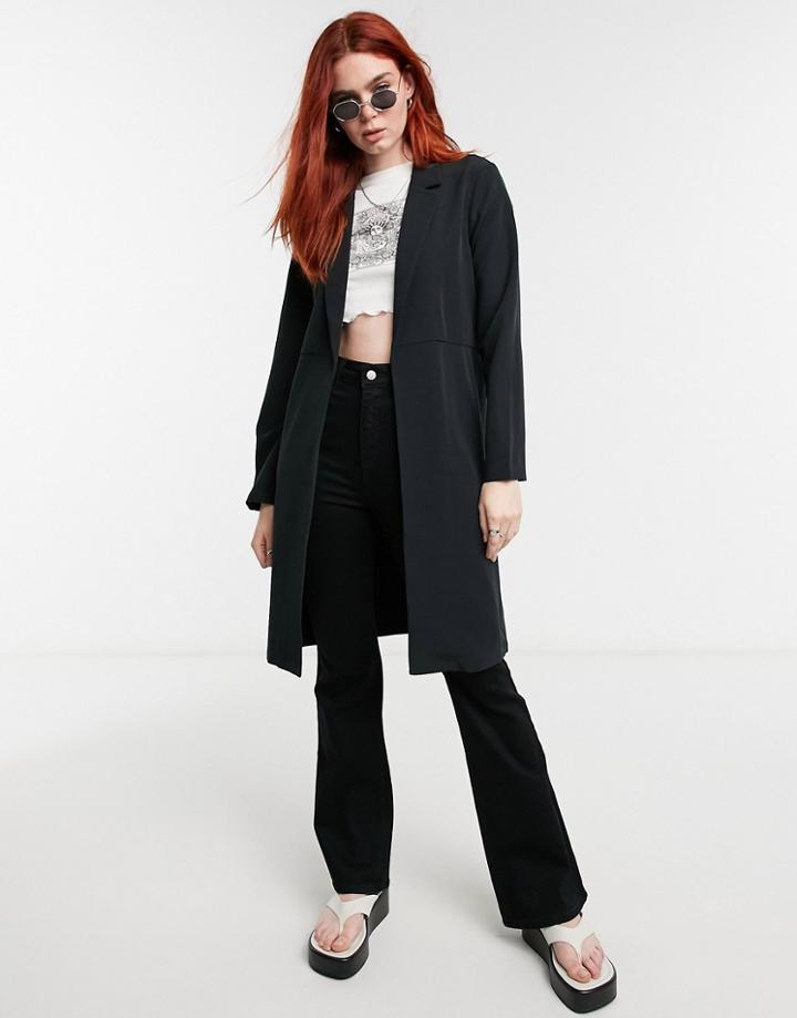 Pieces Longline Blazer In Black